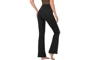 Getervb Pantaloni a Zampa Donna Push Up Leggings Yoga Vita Alta Flare Elasticizzati Pantaloni Gamba Larga Sportivi Casual Yoga Pilates Danza Fitness