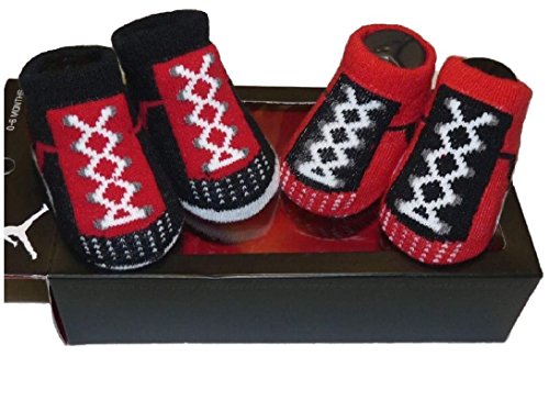 Nike Air Jordan Baby Boy's Booties Socks Size 0-6 Months Baby Gift Set