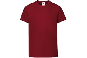 GENERICO T-Shirt Kids Original T. Maglietta da Bambino Manica Corta Cotone 100% - 1 Maglietta Fruit of The Loom MOD. 61-019-0