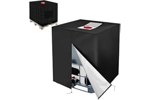 CSPone Bâche Réservoir d'eau IBC 1000 L Couverture Container Citerne Eau Pluie avec Fermeture éclair Coupe-Vent Anti-UV 420D Résistant à la Déchirure