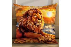 Kitquiver Knüpfkissen Set Löwe Knüpfset für Erwachsene (43X43cm) Knüpfen Handarbeit Set Kissen Bastelset Knüpfen Handwerksset Kissen DIY Bastelset für Anfänger für die Sofa-Heimdekoration