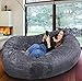 Produktbild Der größte Sitzsack Europas - Riesiger Giga Sitzsack in Dunkel Grau mit 1500l Memory Schaumstoff Füllung und Waschbarem Bezug - Gemütliches Sofa, Riesen Bett, Bean Bag für Kinder und Erwachsene