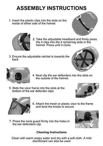 eseno Industrie Chainsaw/Forstwirtschaft Sicherheit Helm Kit mit Gehörschutz, Augenschutz & Nackenschutz - 7