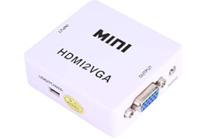 PUSOKEI Convertitore Mini HDMI2VGA 1920x1080 @ 60Hz Convertitore audio e video Segnale digitale su VGA analogico per per DVD blu-ray, set-top box HD