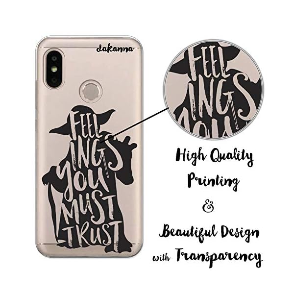 dakanna Funda para Xiaomi Mi A2 Lite - Redmi 6 Pro | Frase motivación Feelings You Must Trust | Carcasa de Gel Silicona Flexible | Fondo Transparente - Imagen 4