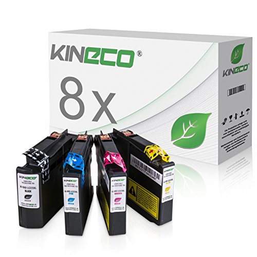 8 Tintenpatronen kompatibel zu Brother LC-223 LC223 XXL LC-225 LC-227 für Brother MFC-J5320DW, MFC-J5620DW, MFC-J4420DW, MFC-J4620DW, DCP-J4120DW - Schwarz je 20ml, Color je 13ml