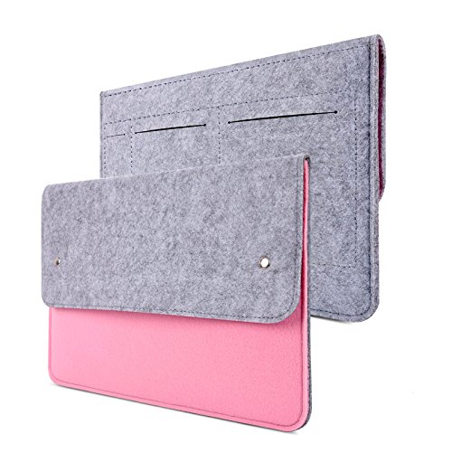 YESSBON 13,3 Zoll Macbook Air/Pro Retina Schönem Filz Sleeve Filztasche Hülle Ultrabook Laptop Tasche Notebook-Taschen Speziell für 13,3 Apple Macbook Pro Retina und Macbook Air Zoll entworfen (Grau Pinke)
