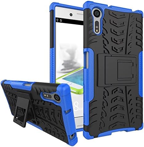 Dooki, Sony Xperia XZ / Xperia XZs Case, Tough Strong Kickstand [High Impact] [Heavy Duty] [Shockproof] [Drop Resistance] [Non-Skid] [Hybrid 2 In 1] Hard Silicone Rubber Dual Layer Protective Phone Cover Case for Sony Xperia XZ / Xperia XZs