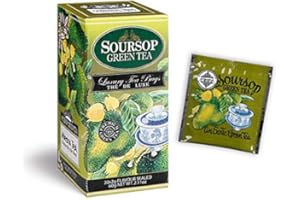 Tè Verde al Soursop Tea Mlesna - Confezione da 180 filtri salvaroma laminati in 6 comodi dispenser da 30 filtri l'uno - Il benefico tè verde di Ceylon di alta montagna con essenze naturali di soursop
