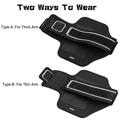 iPhone 7 Brazalete  J D Brazalete Deportivo para Apple iPhone 7  Ranura para Llaves  Conexi  n Perfecta con Auriculares mientras Ejercicios y Carreras - Negro