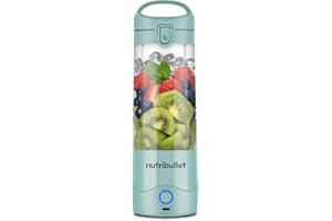 nutribullet Portable Blender in Light Blue - Powerful Extractor Blade, 475ml Cup, To-Go Lid, USB-C Charging Cable & User Guide - Delivers 15+ Blending Cycles - Healthy Shakes On The Move