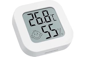 HDAKDDHG Mini Hygrometer Thermometer,Portable Temperature and Humidity Monitor, For House, Greenhouse, Baby, Office, Home, Garden, Cellar,Easy to Read(White)