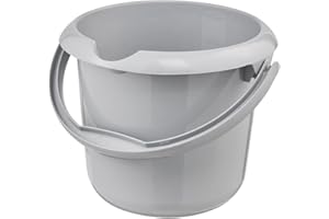 keeeper Seau avec Bec verseur, Graduation Intégrée et Poignée Ergonomique, 5 L, Mika Eco Line, Gris (Eco Stone Grey)