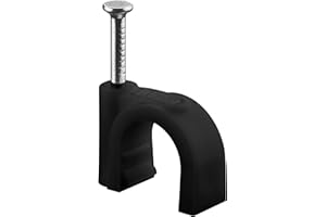 goobay 64683 Kabelschelle 100er Set / Kabelhalterung zur Kabel Befestigung bis zu 10mm Durchmesser / Kabelklemme mit Nagel für Wand, Türrahmen, Ecken und Aufputz / 100 Stück / Schwarz