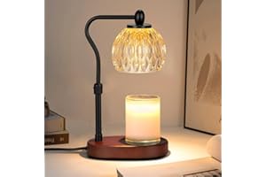 CLIUNT Candle Warmer Lamp, Height Adjustable Candle Warmer with Timer Dimmer, Electric Candle Warmer with 2hr/4hr/8hr Timer and 2 Bulbs,Wired Candle Melter for Home and Office Scented Candles