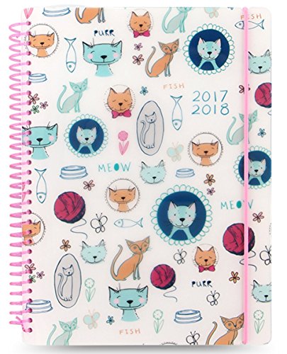 Télécharger Letts Agenda semainier scolaire à spirales A5 Blanc Milieu d'année 2017–2018 Motif chat Livre PDF Gratuit