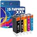 Produktbild PlatinumSerie® 15 Patronen kompatibel für Canon PGI-570 XL & CLI-571 XL Pixma TS 6052 TS 8000 Series TS 8050 TS 8050 Series TS 8051 TS 8052 TS 9000 Series TS 9050 TS 9050 Series TS 9055