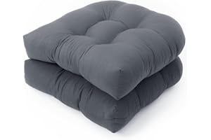 ZOYIEP 2er Set Halbrund Stuhl Sitzkissen 48x48 | Bequemes, 10cm Dickes Stuhlkissen Waschbar | Sitzpolster Gartenstuhl, Indoor & Outdoor geeignet Dank Ausbleich-Schutz und Reißfestigkeit (#2)