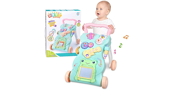 Nomen Promeneur De Bebe 7 18 Mois Main Des Enfants Push Walker Jouet De Bebe Speed Music Light Rollover Peut Vitesse Reglable Integre Ponderation Bouilloire Voiture De Marche Amazon Fr Bebe Et Puericulture