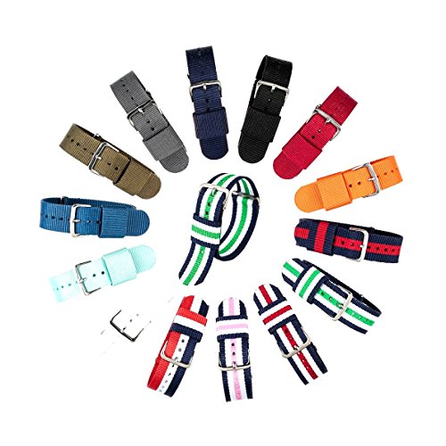 ACE Nylon Premium NATO Uhrenarmband 240x20mm Uhrband mit Edelstahl Dornschliee schwarz ACE Nylon Premium NATO Uhrenarmband 240x20mm Uhrband mit Edelstahl Dornschliee schwarz