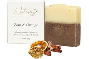 ‎NATURAL CILT Natural Cilt Zimt & Orange Seife - 100% Naturseife - ohne bedenkliche Inhaltsstoffe - Zertifiziert - Handgemacht - Duschseife für alle Hauttypen - Duschgel - Naturkosmetik