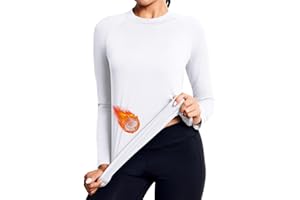PINSPARK Damen Sportshirt Fleece Basic Langarmshirt Yoga Top Weich Atmungsaktiv Laufshirt Warm Thermo Oberteil Funktionsshirt Thermounterwäsche für Winter