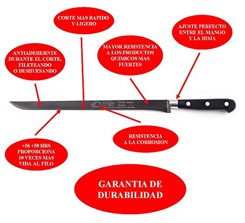 Walter 8528 Schinkenmesser, geschmiedet, Titan, 28 cm, Schwarz - 4