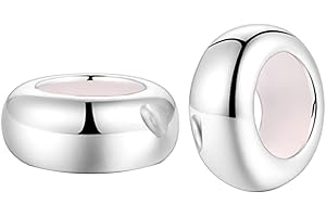 JYRRONG Clip Stopper Charms 925 Sterling Silver Rondelle Spacer Bead for Pandora Charm Bracelets