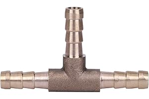 BOROCO Łącznik węża paliwowego, 3-drożny trójnik, złącze wtykowe węża paliwowego, mosiężny trójnik, 3-drożne złącze węża paliwowego do przewodu gazowego sprężonego powietrza i oleju (6 mm)