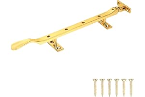 TERF® 200mm Heavy Duty Traditional Victorian Design Polished Brass Window Casement Stay Spoon Style 200mm (8 inch) including Fixing Screw - Pack of 1