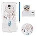 Produktbild SKYXD für Samsung Galaxy S5 / Galaxy S5 Neo Hülle Silikon Durchsichtig mit Muster Feder Traumfänger ,Biegsam Klar Weich Dünn [Kratzfeste Rutschfest] Gummi Handy Schutz Schale mit [Eule Handyanhänger + Eingabestifte] Etui für Samsung Galaxy S5/S5 Neo Transparent Cover Flexible Clear Soft Slim Case Skin with Touch Pen Dust Plug