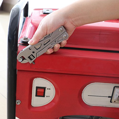 Finether 7-in-1 Multitool Multiwerkzeug Multifunktionszange Multifunktionsmesser Taschenmesser Schraubenschlüssel Schraubendreher Flaschenöffner inkl. Nylontasche Multifunktionstool Multifunktionswerkzeug aus hochwertigem Edelstahl für Camping unterwegs - 7