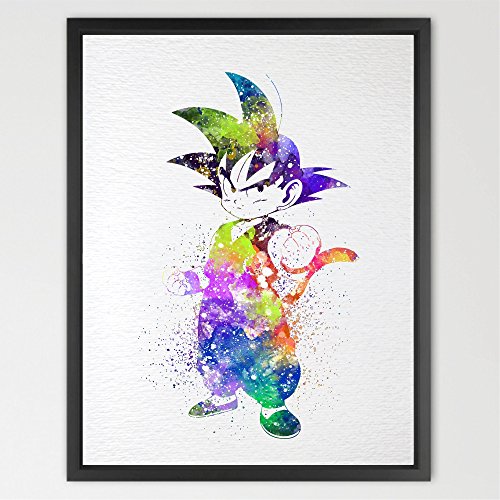 Dignovel Studios A4 Kid Goku Dragonball Z Inspired watercolour Art Print Dragon Ball Z Son Goku Poster Kids Wall Art Motivational print Inspirational Print N229-Unframed