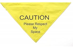 Ancol Respect My Space Warning Bandana para Perro, pequeño/Mediano, Amarillo