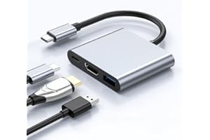 BKELHS USB C Hub 3 in 1 Multiport Adapter 4K HDMI, 100W Power Delivery, USB-A Data Port, USB 3.0 USB C Dongle for MacBook Pro/Air, iPad Pro, iMac, iPhone 16, XPS, Thinkpad, Steam Deck, Nintendo Switch