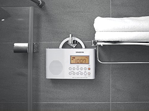 Sangean H201 tragbares Duschradio (UKW/-MW Tuner, wasserdicht, LED-Taschenlampe, Tragegriff) weiß - 10