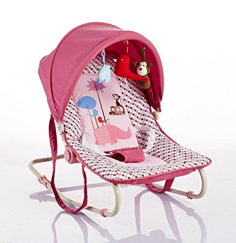 Cute Baby - Pink - Spotted Rocker With Canopy And Toys(BR203-104)