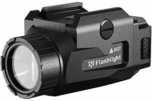 XFLHXY Lampe torche tactique universelle en métal 800 lumens, stroboscope LED monté sur rail avec support à rainure en T, compatible avec Picatinny(Black)