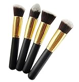 niceeshop(TM) 4 Pieces Pro Foundation Makeup Tools Cosmetic Brush Blending Face Eye Brush Kit Sets,Gold