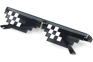 BAPAO Occhiali da Sole di qualità Premium Thug Life Pixelated Occhiali da Sole, novità Unisex Mosaico Party Deal con Lui MLG Shades Toy 8 Bit