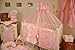 Stunning Baby Canopy / Mosquito Net for Cot + Fitting / Holder - Pink Stars