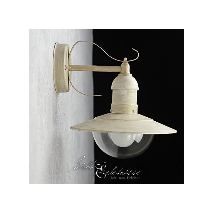Edle Wandleuchte im Shabby Chic Farbton E27 bis 40W 230V für Innen und