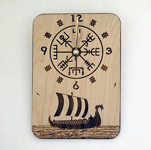Handmade wooden viking style clock