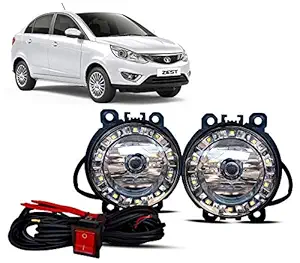 Auto Pearl OEM Fog Lamp Lights Drl with Wiring Kit and Switch for Zest (Set of 2)