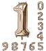 Price comparison product image 40 Inch Giant Helium Foil Number 0-9 Rose Gold Balloon Birthday Wedding Party Digital Decorations Number 1
