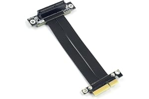 10Gtek PCIe 3.0 Riser Extension Cable, X4 to X4, M to F, Straight to 90°, Cable Length 15cm, P322MF1515