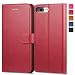Produktbild iPhone 8 Plus Hülle, TUCCH iPhone 8 Plus Lederhülle, Handyhülle im Brieftasche-Stil für iPhone 8 Plus/7 Plus. Schutzhülle [Lebenslange Garantie] mit [aktualisierter TPU Innenschale] [Aufstellfunktion] [Kartenföchern] [Magnetverschluss], Rot