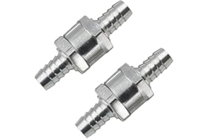 Bestgle Rückschlagventil Rücklaufventil für Benzin, Diesel, Öl, Wasser, Chrom, Auto-Vergaser, Niederdrucksysteme, Rückschlagventil Dieselleitung, 10 mm, 2 Stück