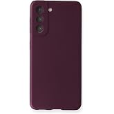 Nevarium Samsung Galaxy S21 FE Kılıf Yumuşak Dokulu Silikon Premium - M&uuml;rd&uuml;m