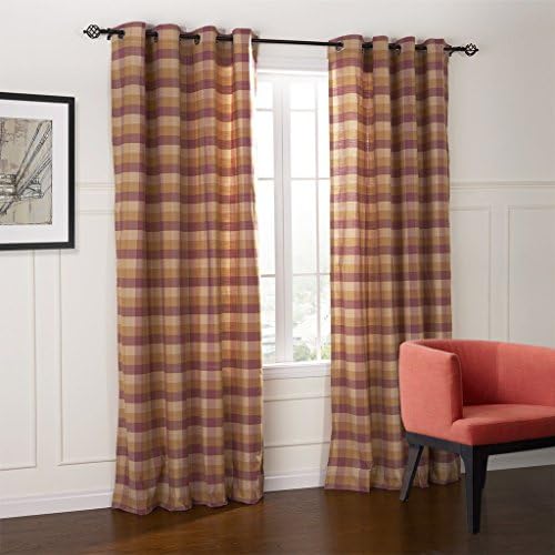 IYUEGOU Country Fresh Style Warm Color Plaid Eco-friendly Grommet Top Curtains Draperies With Multi Size Custom 42" W x 84" L (One Panel)